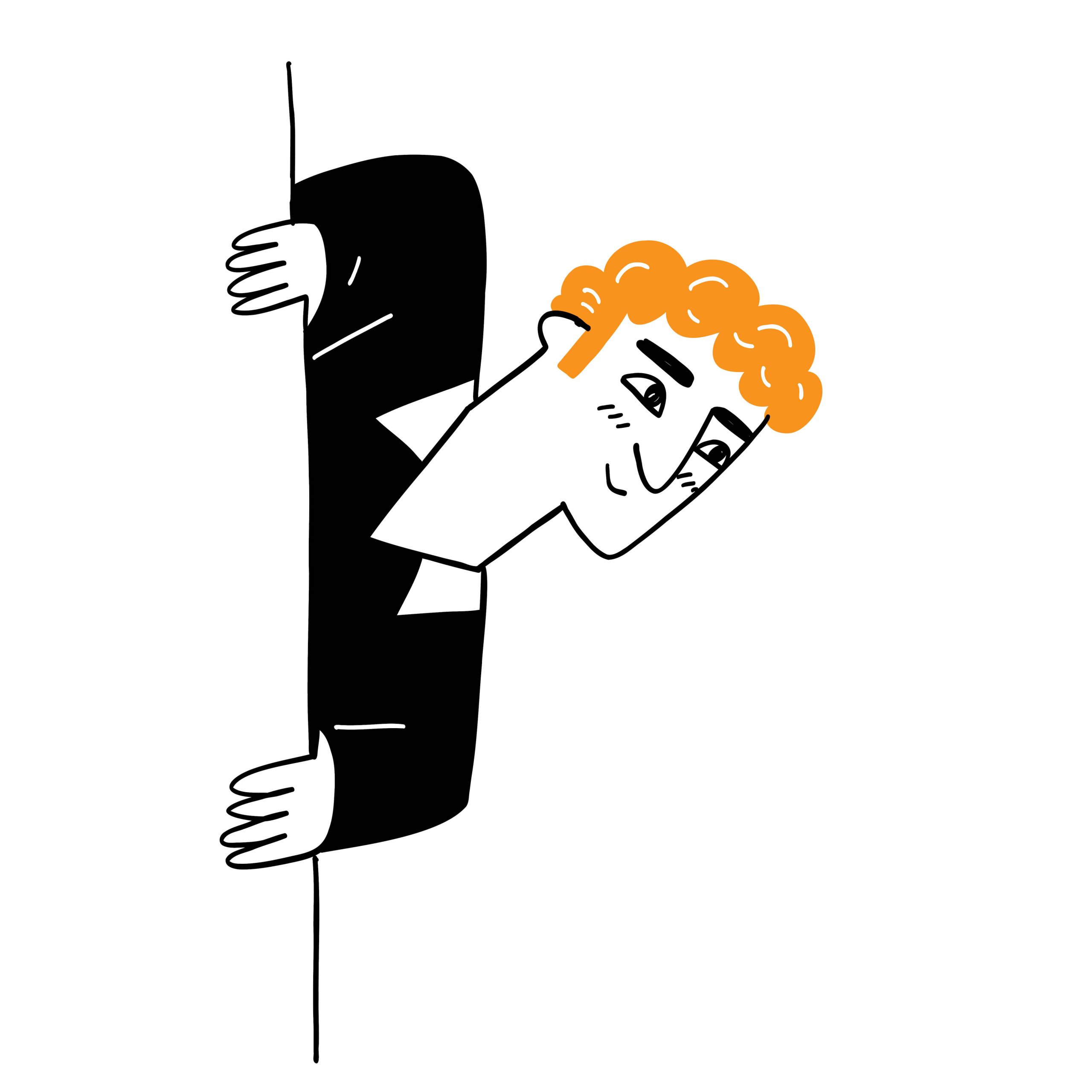 The young man looking something